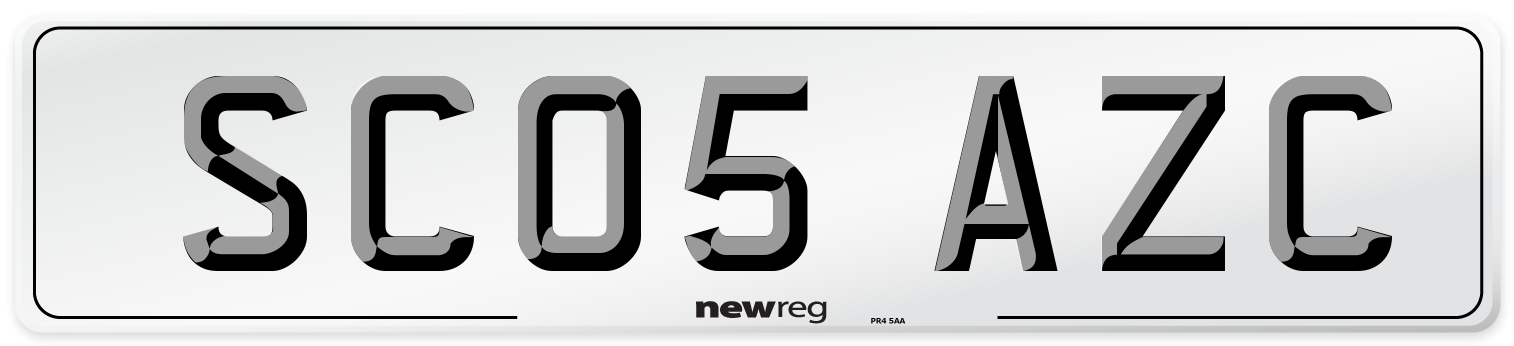 SC05 AZC Number Plate from New Reg